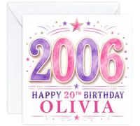 Personalised 20th Birthday Card for Her | Twentieth Birthday Card for 20 Year Old Women | Daughter Sister Niece Granddaughter Friend | Female Birthday Card with Name (Design 04)