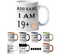 Personalised 20th Birthday Funny Mug - Personalised Mug/Cup - Add Name - I am 19 Plus one Coffee Mug Gag Party Idea as a Joke Celebration Twenty Adult Bday Presents