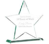 Personalised 21.5cm Epic Star Glass Trophy with Presentation Box - Engraved Crystal Award with Text - Custom Trophy for Best Employee, Teacher, Sports and any other Special Award and Appreciation