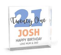Personalised 21st Birthday Gifts For Men, Milestone Birthday Gift For Men, Acrylic Plaque Decorative Signage Keepsake