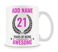 Personalised 21st Birthday Mug for Women, Funny Novelty Gift Idea | 21st birthday gifts for women - best friend, sister, gift for her, cool - 21 Years of Being Awesome personalised keepsake