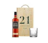 Personalised 21st Birthday Whyte & Mackay Whisky Gift Set with Whisky Glass & Personalised Wooden Gift Box (70cl)
