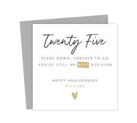 Personalised 25th Anniversary Card | Twenty Five years down forever to go