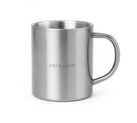 Personalised 280ml Stainless Steel Mug - Custom Engraved Bicolor Coffee Cup with Handle for Office, Home & Travel Use