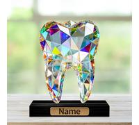Personalised 2D Acrylic Tooth Desktop Ornaments Custom Name Fun Anatomy Model Theme Flat Print Desk Display Decor Gifts For Doctor Dentists Medical Students Birthday Xmas (style 5)