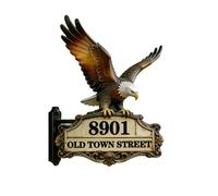 Personalised 2D Eagle Theme Address Number Sign Funny Eagle Metal House Numbers And Address Plaques Shop Home Decor Gift Men Women Family Housewarming Birthday Xmas (S 06)