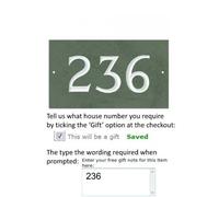 Personalised 3 digit 'Hint of Green' Slate House Number