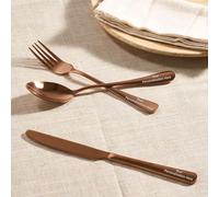 Personalised 3-Piece Cutlery Set, Stainless Steel, Multiple Colours, Custom Engraving (Rose Gold)