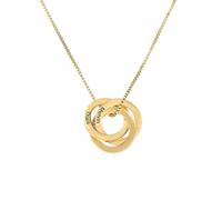 Personalised 3 Ring Necklace for Women, Customised 3 Names Interlocking Circle Pendant in Sterling Silver/Gold Plated, Family Ring Jewellery, Personalised Gifts for Mum Nan Wife Daughter, Anniversary