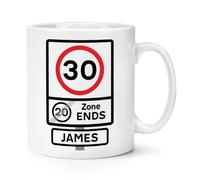 Personalised 30 Speed Limit Sign Zone Ends 30th Birthday 10oz Mug Cup