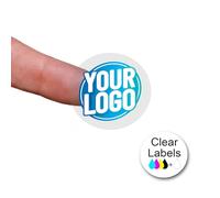 Personalised 30mm Transparent Round Stickers - Custom Business Logo Labels - Circle Label Stickers for Company Branding - Packaging - Thank You Seals (Transparent Gloss, 144 Labels (3 Sheets))