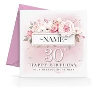 Personalised 30th Birthday Card Flowers add any Relative Message and Name for Women Ladies