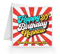 Personalised 30th Birthday Card for Nephew Add Any Message
