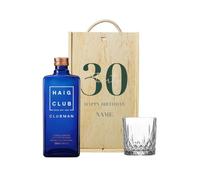 Personalised 30th Birthday Haig Club Whisky Gift Set with Whisky Glass & Personalised Wooden Gift Box (70cl)