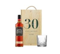 Personalised 30th Birthday Whyte & Mackay Whisky Gift Set with Whisky Glass & Personalised Wooden Gift Box (70cl)