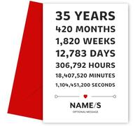 Personalised 35th Wedding Anniversary Card for Husband or Wife | 35th Anniversary Card for Couple | Married for 35 Years as Husband and/or Wife