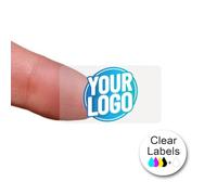 Personalised 38.1mm x 21.2mm Transparent Rectangle Stickers - Custom Business Logo Labels - Label - Company Branding Sticker - Packaging - Thank You Seals (Transparent Gloss, 420 Labels (7 Sheets))