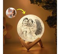 Personalised 3D Custom Moon Lamp w/Photo & Text, Touch & Tap Control for Home Decor, Birthday & Christmas (Globe)