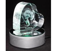 Personalised 3D Photo Crystal Heart, 90x90x50mm, Customised Gift for Birthday, Anniversary, Wedding, Valentine's Day, Mother's Day, Father's Day, Christmas