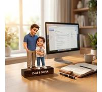 Personalised 3D Printed Figurine Dad Gift from Daughter Son, Custom Memory Figurines Statue Character Sculpture Plaque, Unique Gift for Wedding Anniversary, Valentine's Day, Birthday, Father's Day
