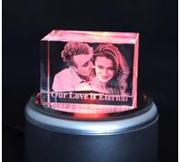 Personalised 3D Rectangular Photo Crystal Block, Custom Photo Cube for Wedding Anniversary, Birthday, Graduation, Housewarming Gift (Small 60x40x40mm)