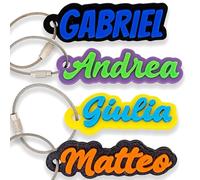 Personalised 3D Two-Tone Name Tag for Children's Bag, School, Suitcase, Backpack, Lunch Box - Strong Screw Cable Tie - 18 Colours & 2 Fonts - Eco Friendly PLA