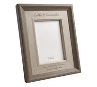 Personalised 4" x 6" Grey Wash Wood Effect Picture Photo Frame -Engraved With Any Message
