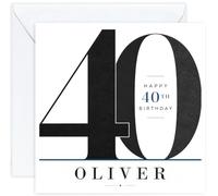 Personalised 40th Birthday Card for Men with Name | Fortieth Birthday Card for Him | 40 Year Old Birthday Card | Husband Dad Son Brother Friend (Design 04)