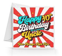 Personalised 40th Birthday Card for Uncle Add Any Message