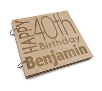 Personalised 40th Birthday Engraved Large Wooden Scrapbook Photo Album