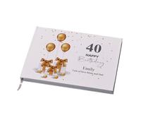 Personalised 40th Birthday Gift Guest Book Present Design.