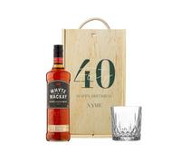 Personalised 40th Birthday Whyte & Mackay Whisky Gift Set with Whisky Glass & Personalised Wooden Gift Box (70cl)