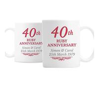 Personalised 40th Ruby Anniversary Mug Set
