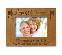 Personalised 40th Wedding Anniversary Wooden Photo Frame Gift (5 x 7 Inch)