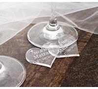 Personalised 4cm Acrylic Love Heart Wedding Favours, for Invites or Table Decorations. (20)