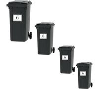 Personalised 4x Wheelie Bin Number Vinyl Stickers with Road Name and House Number 3 Size (A6 (150 x 100mm))