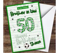 Personalised 50th Birthday Card For Brother-In-Law Football | Personalised Birthday Card For Brother-In-Law, Him, 50th, Football, Sports & Games, Milestone Birthdays
