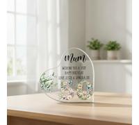 Personalised 50th Birthday Gift Heart Block in Silk Lined Gift Box With Flowers and Butterflies