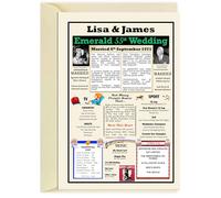 Personalised 55th Emerald Wedding Anniversary Card - Married in 1971- A5 sized Card with Envelope - 55 Years Ago Facts & Trivia - Unique Keepsake for Couples, Parents & Grandparents