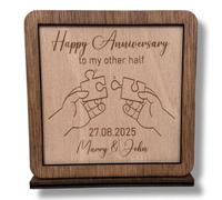 Personalised 5th Wedding Anniversary Wooden Jigsaw Puzzle Gift Custom Wood Keepsake Card for Husband or Wife 5 Years Couple Gift for Him or Her Unique Handmade Wooden Present
