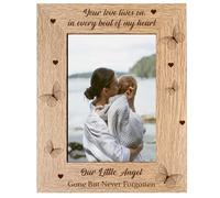 Personalised 5x7 Inch French Oak Finish "Your Love Lives On" Memorial Gift Photo Frame, Custom Engraved Text, Sympathy Picture Frame for Mum, Dad, Grandparents, Pets, Bereavement Gift