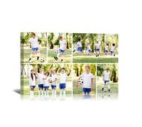 Personalised 6 Photo Collage Canvas Print, Custom Multi Picture Wall Art | Ship Next Day - Floating Frame Available, Gift for Mum Dad Couples Pets, Housewarming Birthday Wedding, 45x30 cm (18x12in)