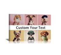Personalised 6 Photo Collage Canvas Print, Custom Multi Picture Wall Art | Ship Next Day - Floating Frame Available, Gift for Mum Dad Couples Pets, Housewarming Birthday Wedding, 45x30 cm (18x12in)