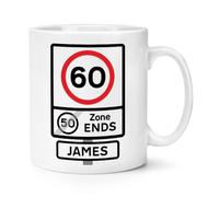 Personalised 60 Speed Limit Sign Zone Ends 60th Birthday 10oz Mug Cup