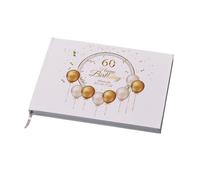 Personalised 60th Birthday Guest Book With Gold Balloons