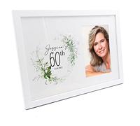 Personalised 60th Birthday Photo Frame Gift With Botanical Design