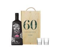 Personalised 60th Birthday Tequila Rose Strawberry Cream Liqueur Gift Set (70 ustom Birthday Liqueur Gift for Him, Her, Husband, Wife, Brother, Sister - 60th Birthday Present