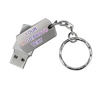 Personalised 64GB USB 2.0 Flash Drive, Swivel Design Memory Sticks, Usb Sticks for Data Storage, Pen Drive, Zip Drive and jump Drive with LED Light