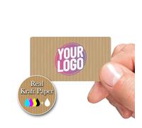 Personalised 64mm x 34mm Kraft Rectangle Stickers - Custom Business Logo Labels - Label - Company Branding Sticker - Packaging - Thank You Seals (Kraft (Brown), 24 Labels (1 Sheet))