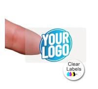Personalised 64mm x 34mm Transparent Rectangle Stickers - Custom Business Logo Labels - Label - Company Branding Sticker - Packaging - Thank You Seals (Transparent Gloss, 72 Labels (3 Sheets))